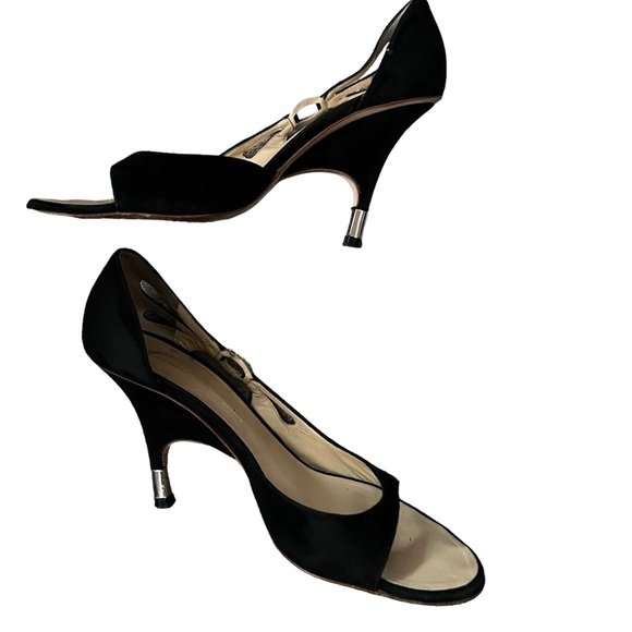 Giuseppe Zanotti Black Suede Silver Heels Size 9.5 - Picture 12 of 12